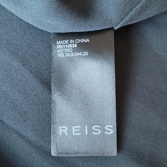 Reiss Blue and Black Asymmetrical Wrap Midi Skirt - Picture 7 of 10